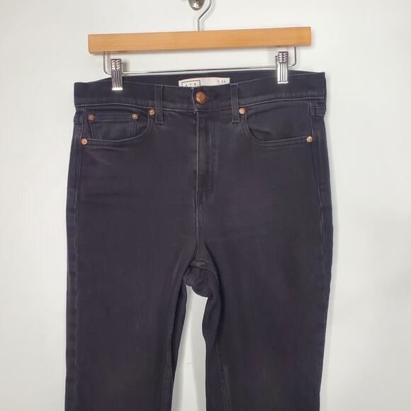 AYR The Yes Yes Yes Jeans High Rise Straight Leg Ankle Licorice Black USA 29 - Picture 3 of 9